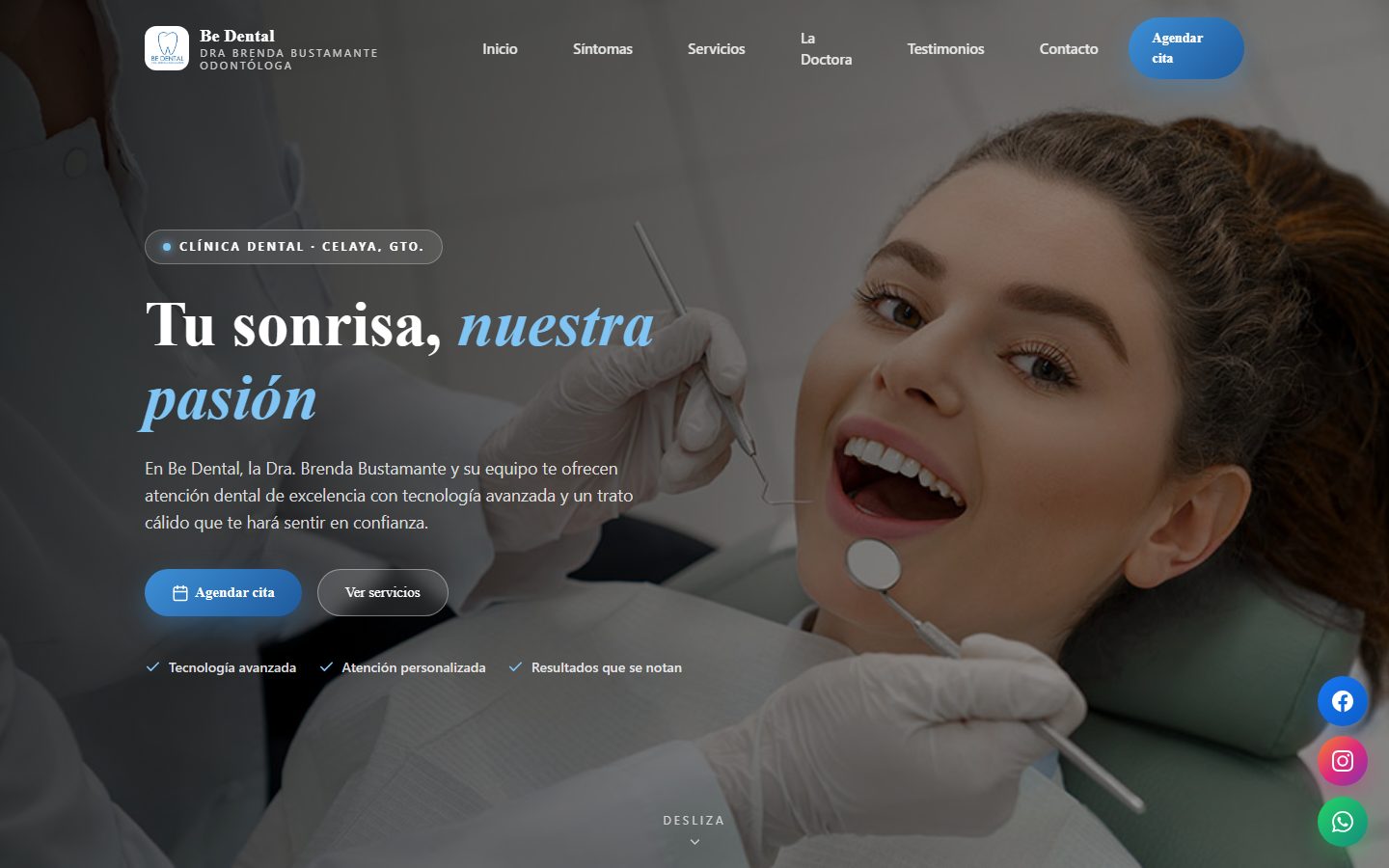 Sitio web de Be Dental